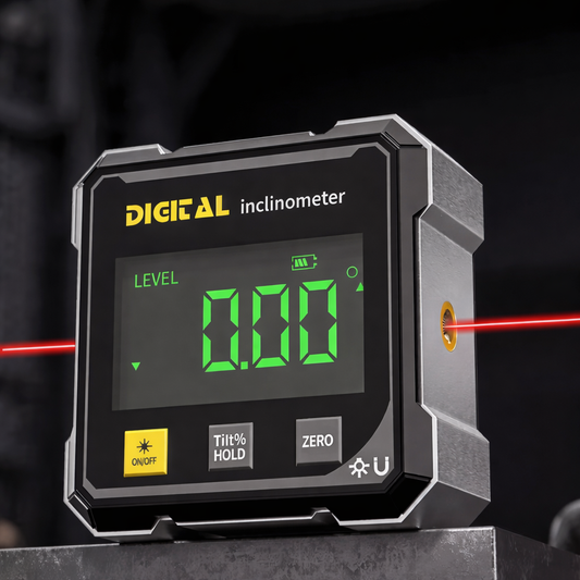 ToolMatrix™ 4-Side Magnetic Digital Angle Gauge with Laser