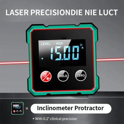 ToolMatrix™ 4-Side Magnetic Digital Angle Gauge with Laser