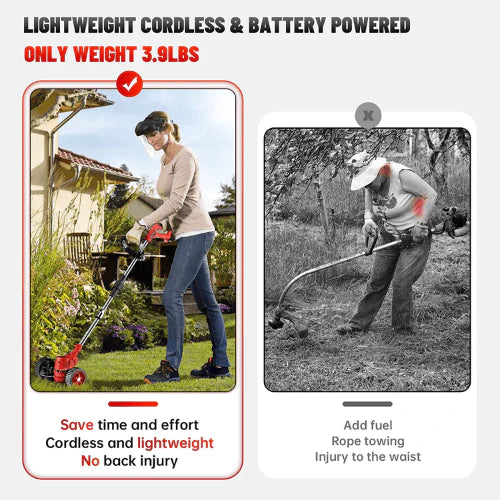 3-in-1 Powerful Cordless Grass Trimmer,   Weed   Eater   and   Edger