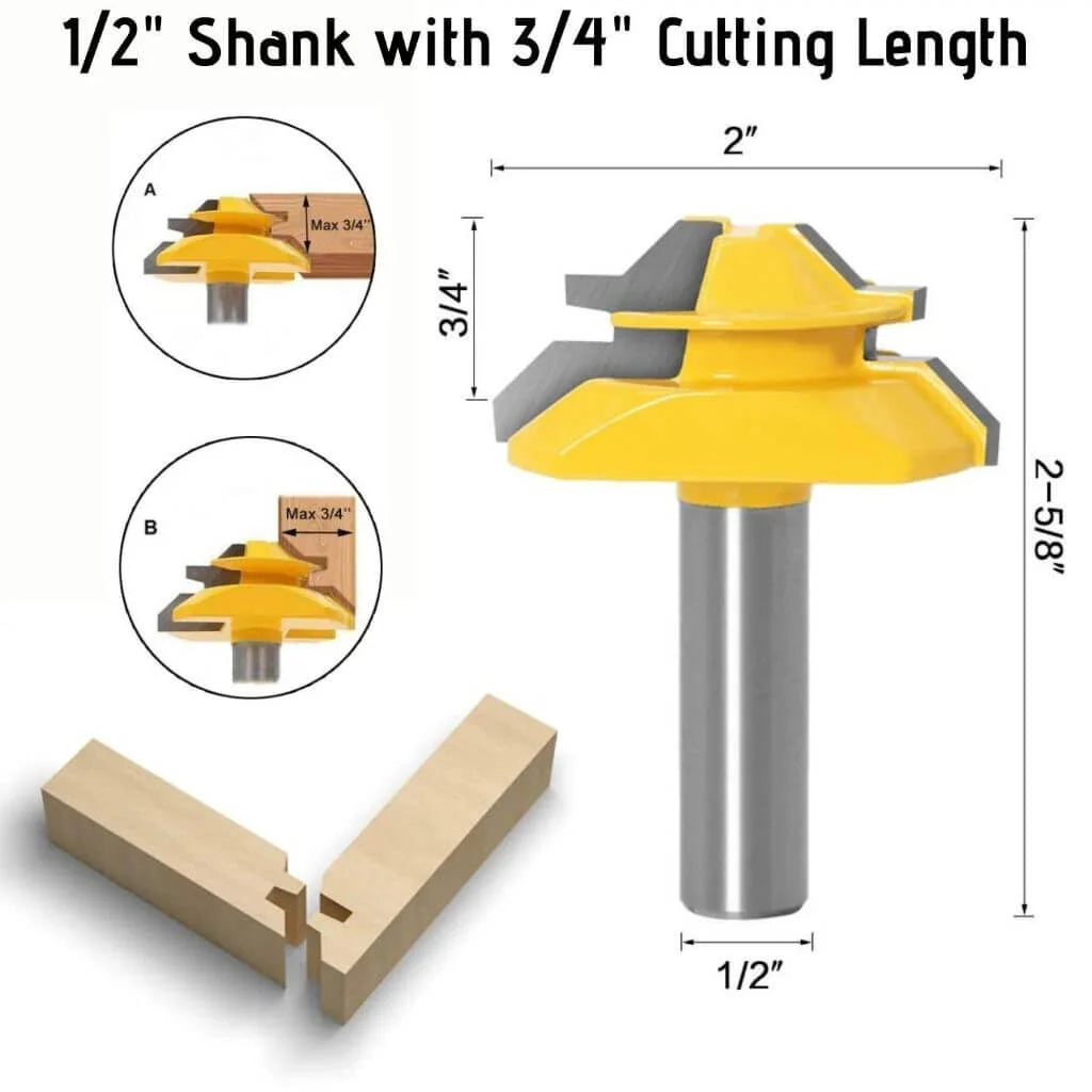45° Lock Miter Router Bit