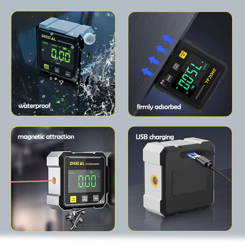 ToolMatrix™ 4-Side Magnetic Digital Angle Gauge with Laser