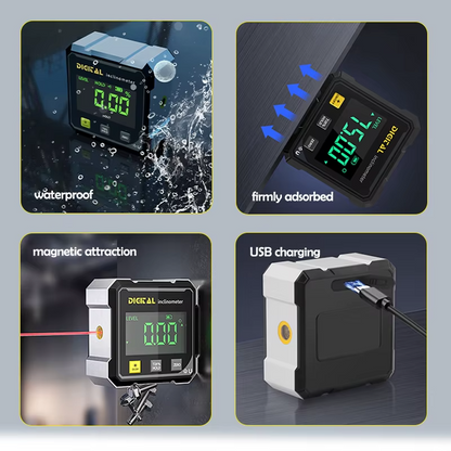 ToolMatrix™ 4-Side Magnetic Digital Angle Gauge with Laser