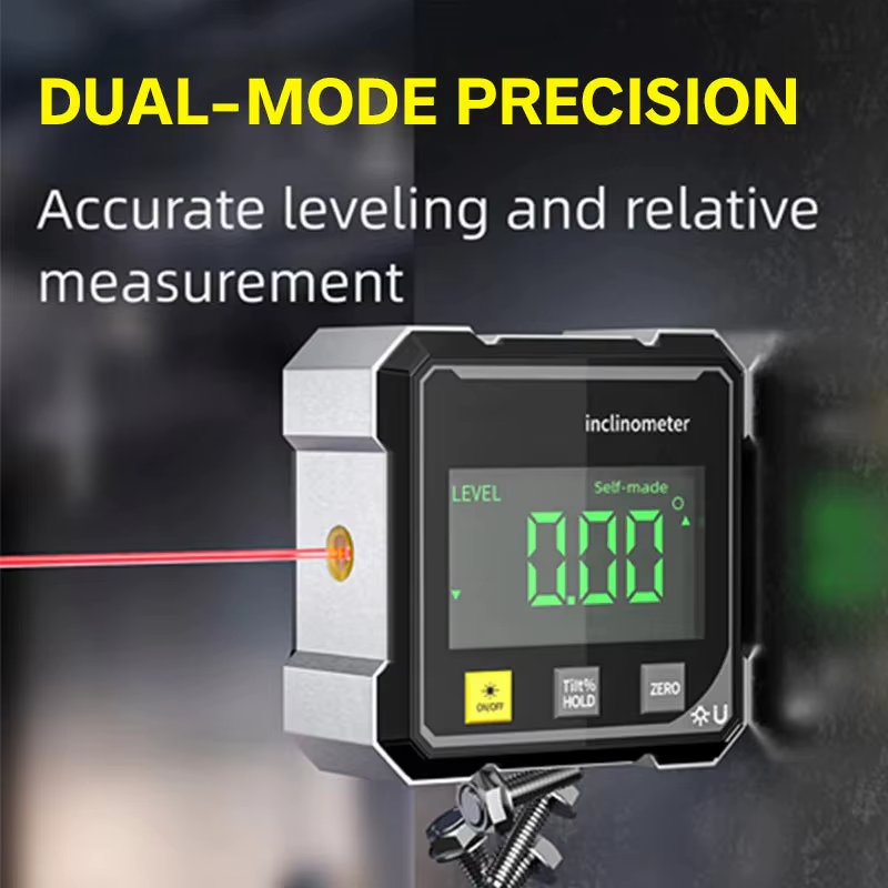 ToolMatrix™ 4-Side Magnetic Digital Angle Gauge with Laser