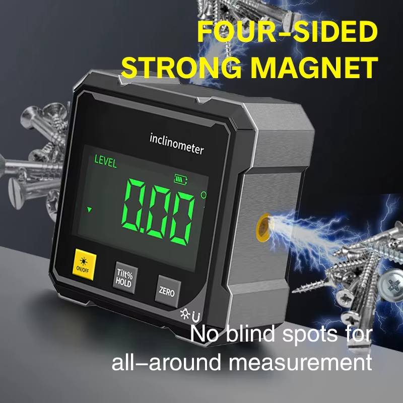 ToolMatrix™ 4-Side Magnetic Digital Angle Gauge with Laser